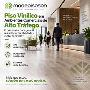 Piso Vinílico em Ambientes Comerciais de Alto Tráfego O Que Avaliar para Garantir Resistência, Durabilidade e Custo-Benefício